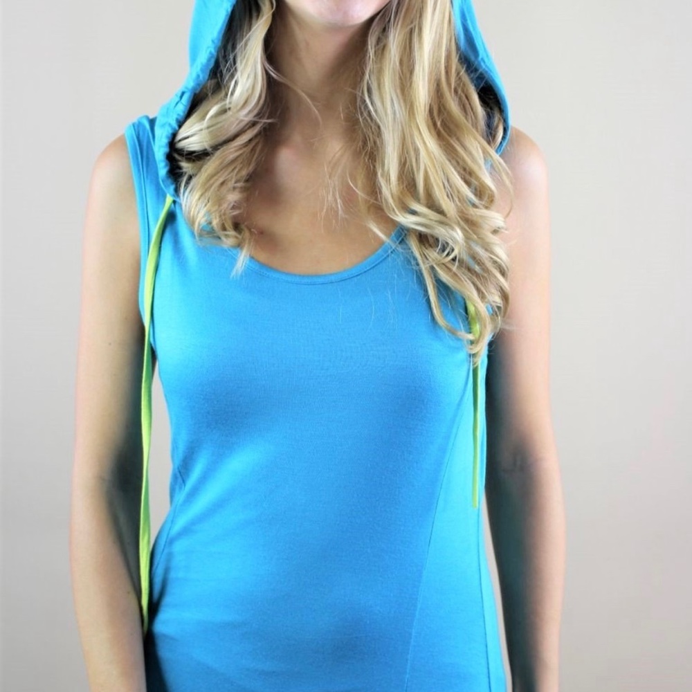 Women's Sleeveless Body Fit Dress with Hoodie